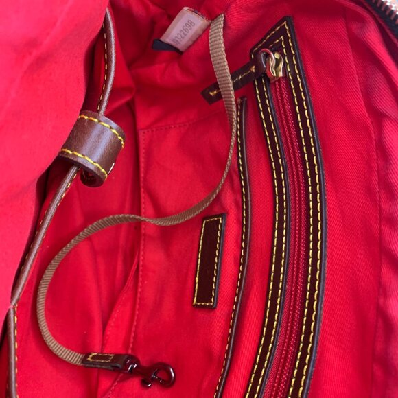 Dooney & Bourke Brown Leather Satchel Handbag with Lock Charm VTG - Picture 10 of 14